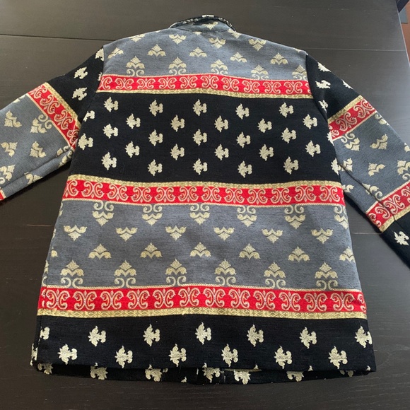 Vintage Womens Sag Harbor Tapestry Brocade Boho Blazer Jacket Colorful Sz 8 M - Picture 8 of 9